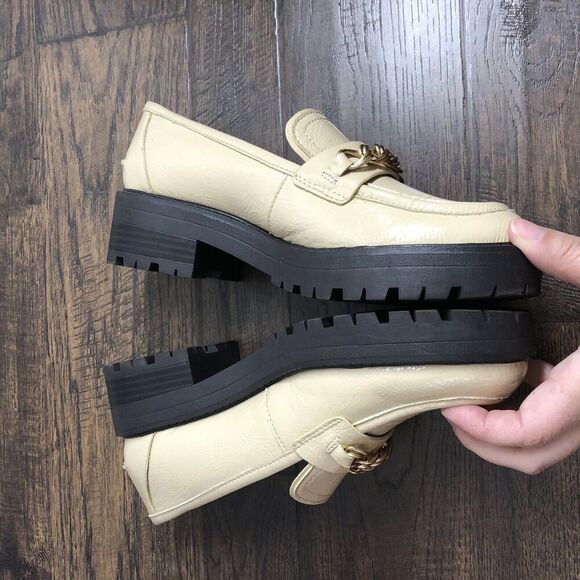 Sam Edelman Taelor Size 6.5 Chunky Y2K‎ Platform Loafer Shoes Tan Neutral Career - Picture 9 of 14